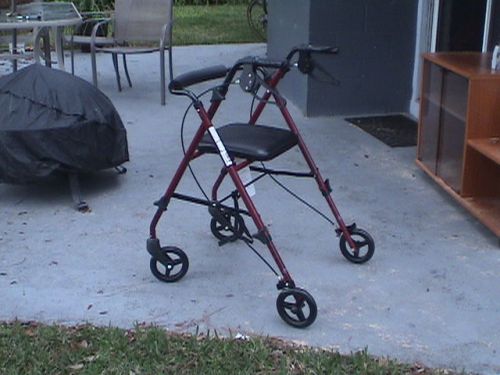 Walker, medline rollator, 250 lb capacity, foldable, padded seat, locking wheels for sale