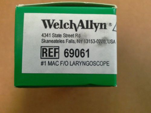 Welch allyn ref 69061 fiber optic laryngoscope blade #1  mac  new in box for sale