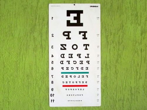 SNELLEN Ophthometric Chart with Red/Green Lines 20 Ft Reverse, HLS EHS