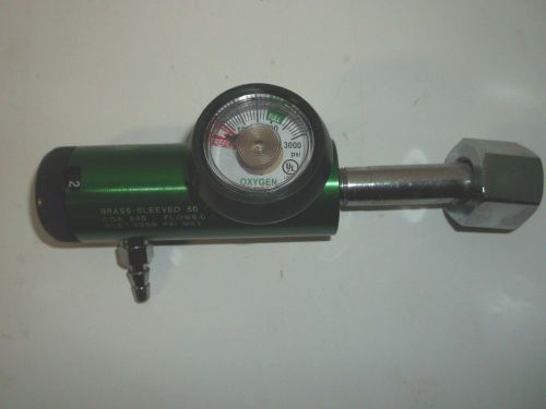 Brass sleeved 50psi o2 regulator cga 540 flows: 0-8l/min model:rmi-08hb for sale