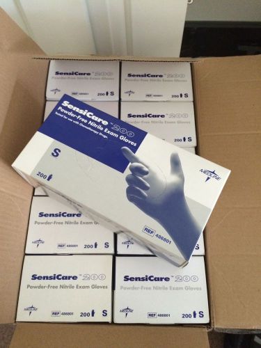 Medline sensi care 200 powder free nitrile exam gloves blue  small 10k gloves for sale