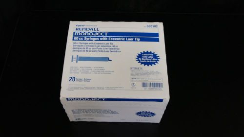 Kendall 560182 monoject 60cc syringes w/eccentric luer tip ~ box of 20 for sale