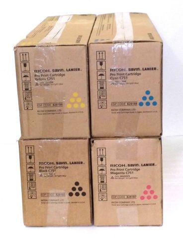 New Oem Ricoh Savin Lanier Pro C751 Toner Set CYMK  828185 828186 828187 828188