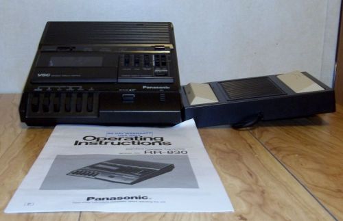 Panasonic Standard Cassette Transcriber Model #RR-830 with Foot Pedal