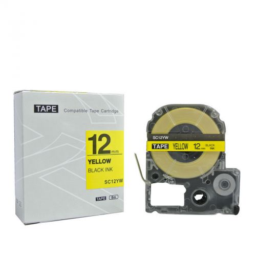 Label tape sc12yw (lc-4ybw9) black on yellow 12mm*8m compatible for  lw-500 for sale