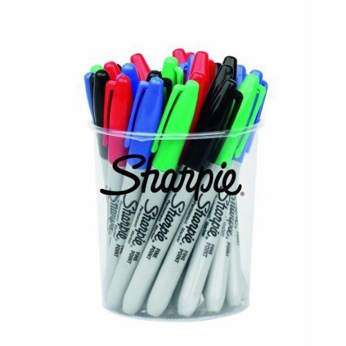 Sharpie Fine Permanent Marker Assorted Standard Colours - Bucket of 24