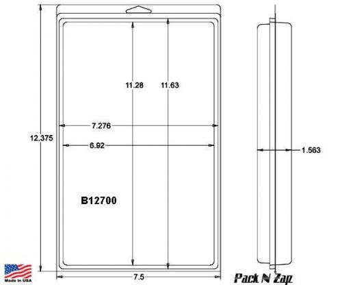 60 - 12.4&#034;H x 7.5&#034;W x 1.6&#034;Th Clamshell Packaging Clear  Plastic Blister Pack