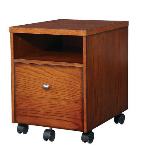 Aurora Mobile File Cabinet in Medium Oak Finish