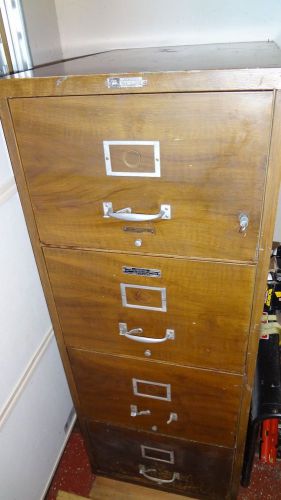 Victor Fire Master Wood Grain Finish Fireproof File Cabinet Safe 4 Drawer 1 hr