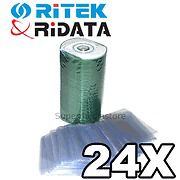 100 Ritek White Inkjet Printable Business Card CD-R Blank Recordable Biz CD Disk