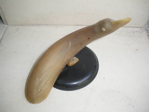 Vintage Bird Desk Figurine Engraved Bone and Bakelite Base Desk Decoration Art