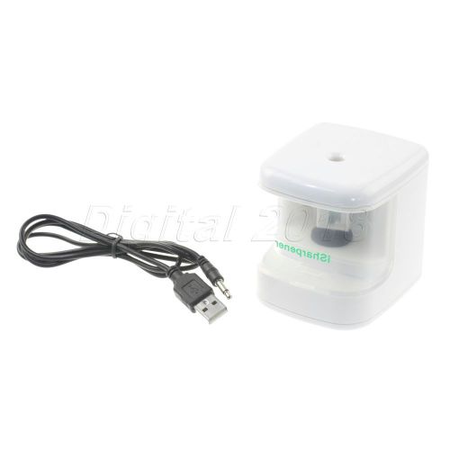 New mini usb electric flashing led auto pencil sharpener desktop gadget white for sale