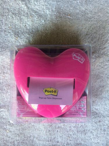 Post-it PINK HEART Pop-up Note Dispenser with 3&#034;x3&#034; Pop-up Notes