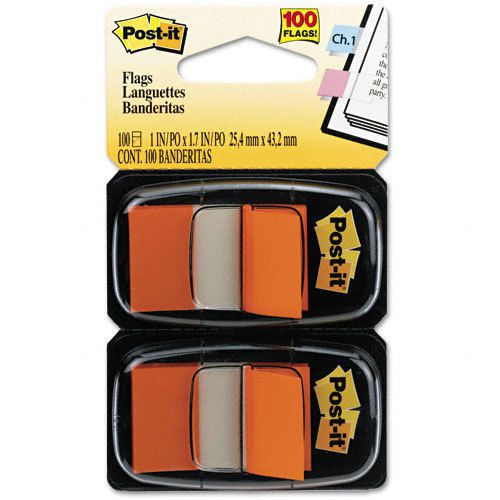 Post-it Flags Standard Tape Flags in Dispenser, Orange, 100 Flags/Dispenser