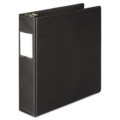 Basic vinyl d-ring binder with label holder, 2&#034; capacity, black for sale