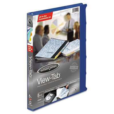 View-Tab Round Ring Presentation Binder, 5-Tab Style, 5/8&#034; Capacity, Blue