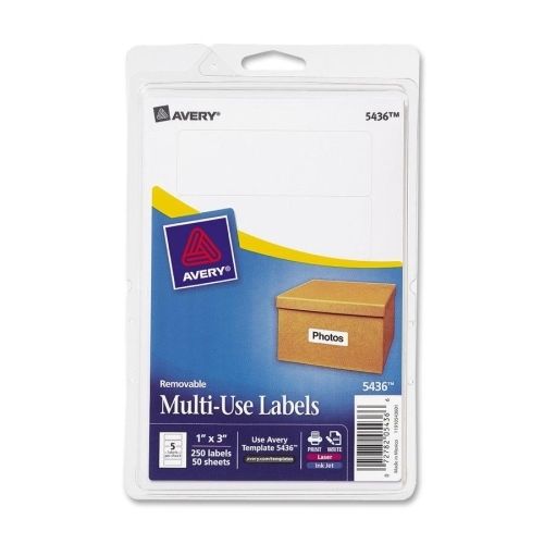 Lot of 4 avery multipurpose label - 3&#034; width x 1&#034; l - 250/pack - white for sale