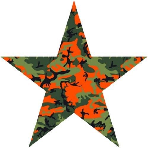 30 Custom Orange Camo Star Personalized Address Labels