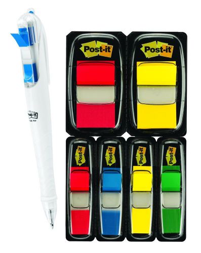 Post-it Flags Value Pack with Free Flag+ Pen, Assorted Primary Colors, 240 Pack