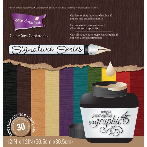 Darice signature series graphic 45 cardstock pad 12-in x 12-in 30/pkg darks for sale