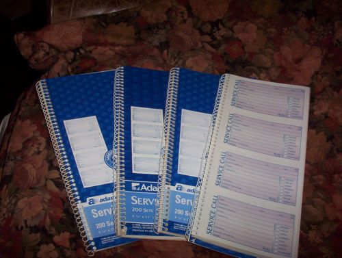 Adams Spiralbound Service Call Book - LOT of 4 - 2 Part - (sc1155)