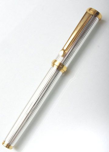 TOURNEAU NICK DENT SALE! DIAMOND CUT SILVER w/GOLDP ROLLERBALL PEN GERMAN MADE !