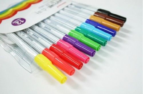 monami SIGN PEN Super 12 Color Set Water-based Ink Signature Marker Pen