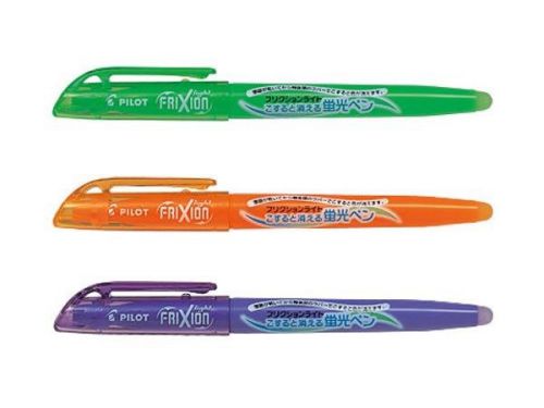 Pilot Frixion Highlighter 3 Set Green Orange Violet Erasable Hi-liter