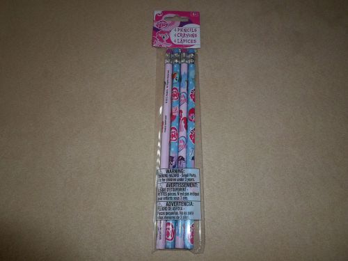 Set of 4 my little pony wood pencils by hasbro~for ages 4 &amp; up, new in package!! for sale