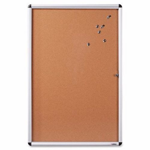 Lorell Enclosed Bulletin Board, Cork,24&#034;x36&#034;,Natural/ AM Frame (LLR42706)