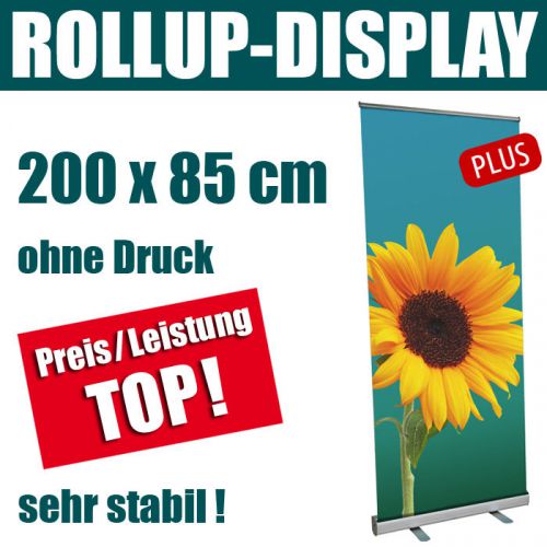 Rollup display premium plus - ohne druck 85 x 200 cm - roll up mit klemmleiste for sale