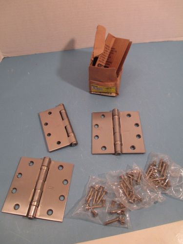 STANLEY  DOOR HINGE FBB179  4.5&#034;x 4.5&#034; Set of 3 Hinges and Screws