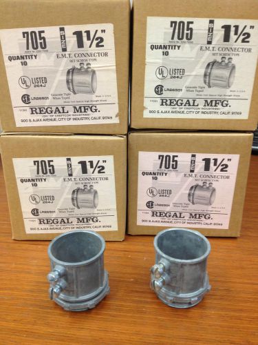 40 REGAL - New 1 1/2&#034; EMT Connector, Set Screw, Die Cast , for Electric Conduit