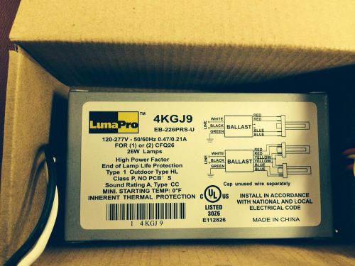 NEW-LUMAPRO Electronic Ballast, CFL, Input Watts 56, Grainger 4KGJ9