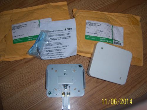 2 new lightolier lytespan track lighting powertrips end feed 6099wh matte white* for sale