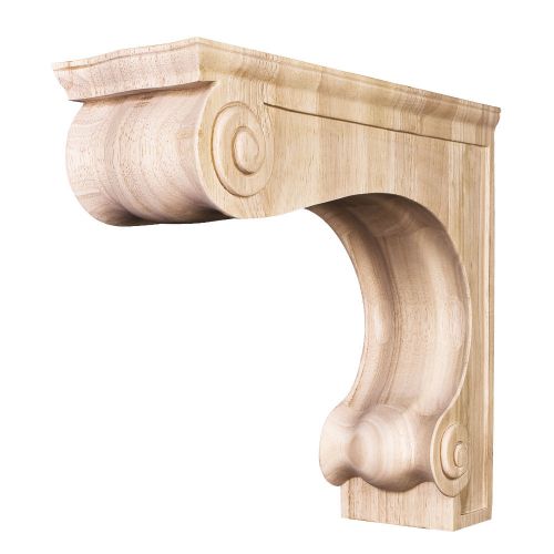 Traditional Large Range Hood Corbel.  4-5/8&#034; x 14&#034; x 12&#034;.  Rubberwood.