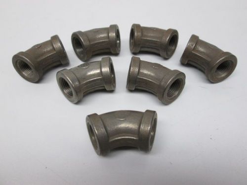 Lot 7 new 304 elbow pipe fitting 45 deg stainless 3/8 in npt d241200 for sale