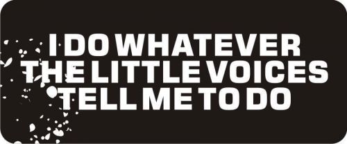 3 - Whatever The Voices Tell Me To Do Hard Hat / Biker Helmet Sticker  BS216