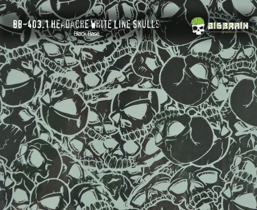 3 m (10 ft) headache skulls hydrographics film 90 cm free ship big brain for sale