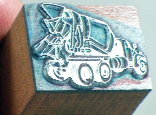 Letterpress Printing Printers Block Cement / Concrete Company Truck