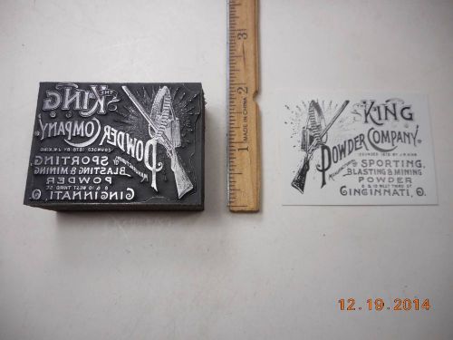 Letterpress Printing Printers Block, Black Powder, King Powder Co Cincinnati, Ad