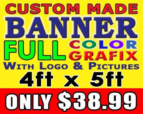 4ft x 5ft full color custom made banner for sale