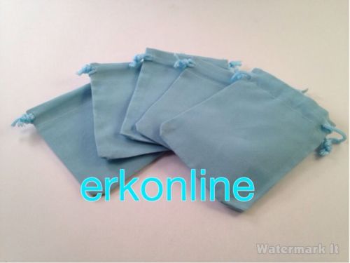 10x Light Blue Velvet Drawstring Jewelry Bracelet Earrings Gift Bags Pouches 3&#034;