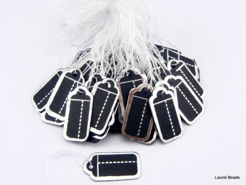 200 pcs Tie-on Jewelry PRICE TAGS Black Label T35