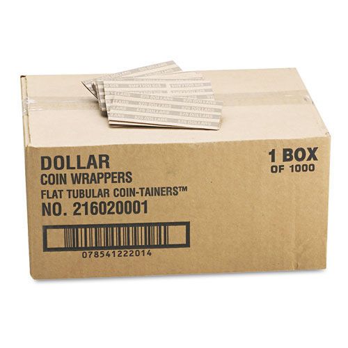 Flat Kraft Paper Coin Wrappers Holds 25 Dollars Gray 1000/Box