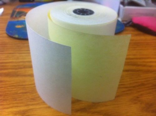 P250 3&#034;x 90&#039; Verifone Carbonless 2-Ply Paper Rolls POS/Register - Case of 50