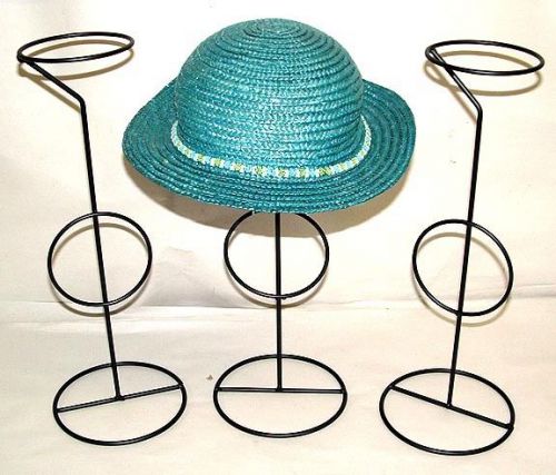 2 Hat Stands display Millinery hndmd iron holder rack Decor made in US simple NR