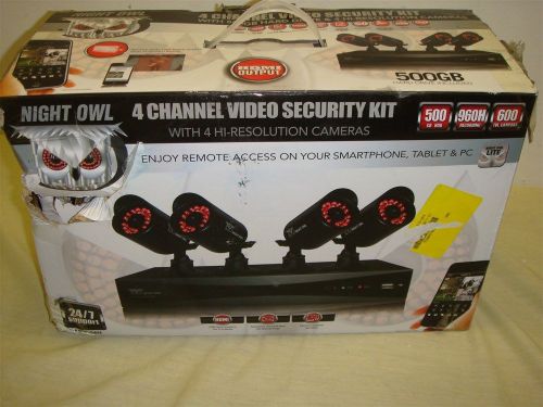 NIGHT OWL P45-4624N 4 CAMERA 4 CHANNEL DVR VIDEO SECURITY SYSTEM W MOBILE ACCESS