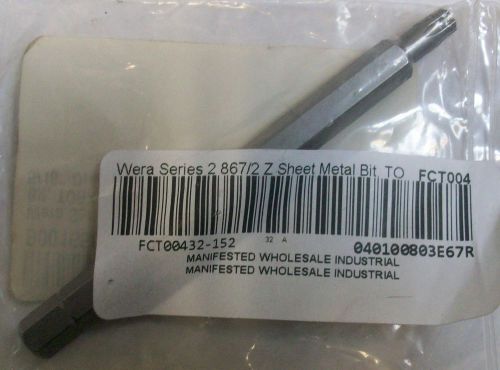 Wera Series 2 Torx TX 30 Sheet Metal Bit 5/16&#034; Drive 05066938001 NIB