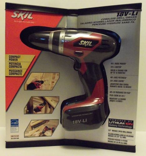 New SKIL 3/8&#034; Variable Speed Cordless Drill / Driver 18V Lithium Battery NIB